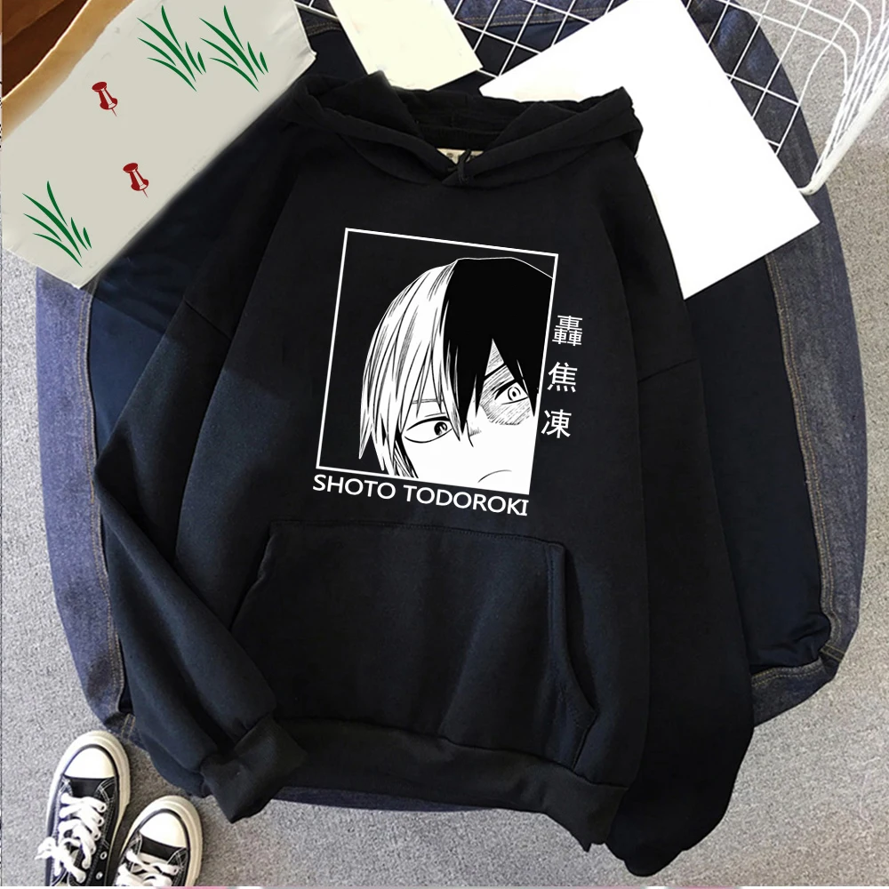 

Men Women Hoodies My Hero Academia Shoto Todoroki Pullovers Sweatshirts Funny Anime Streetwear Tops