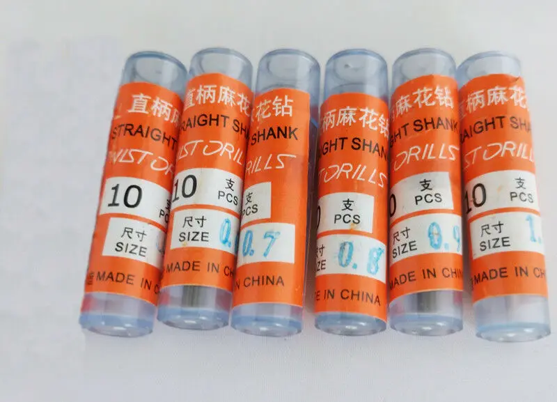 Straight shank twist drill 0.5/0.6/0.7/0.8/0.9/1.2mm each 10 for electrician metal/wood/plastic drill bits drill bit woodworking drill set
