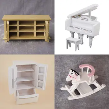 

1:12 Dollhouse Miniature Mini Piano Cabinet Horse Dolls Living Room Decoration