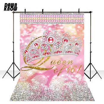 

DAWNKNOW Crown Vinyl Photography Background For Baby Happy Birthday Photo Shoot Backdrop For Birthday Party Photo Studio G926