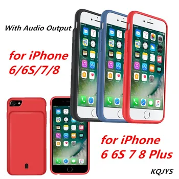 

KQJYS for iPhone 6 6S 7 8 Plus Battery Charger Case External Silicone Mobile Backup Battery Charging Cover for iPhone 7 8 Case