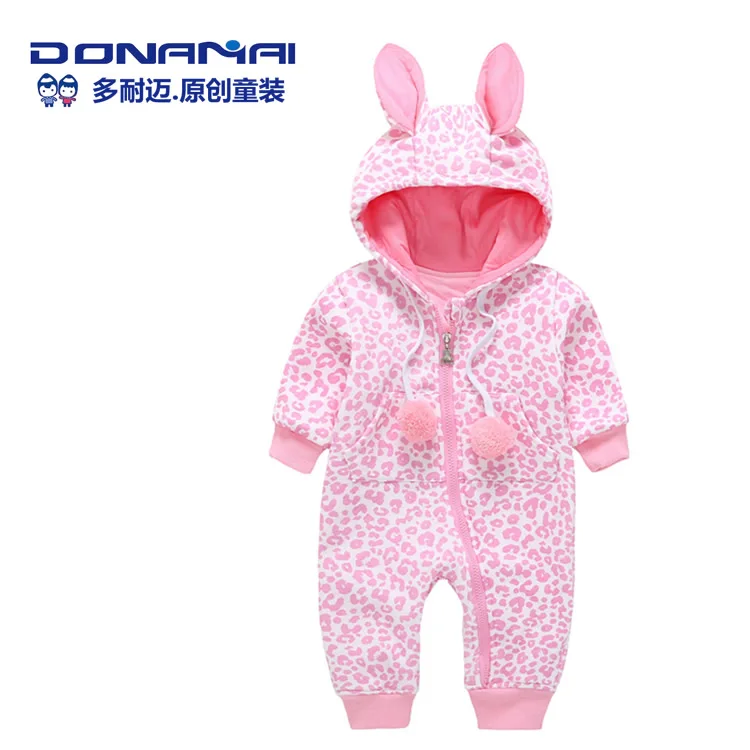 Lotus color rabbit Одежда для мальчиков от 6 до 24 месяцев зимняя хлопковая плотная одежда для маленьких девочек джинсы с длинными рукавами верхняя одежда - Цвет: Lotus color rabbit