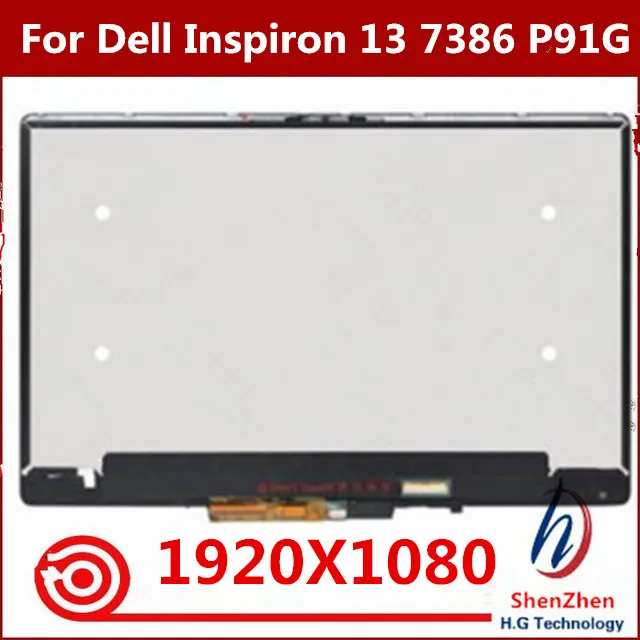 US $165.00 FHD IPS LCD Display LED Panel Touch Screen Digitiser Glass Assembly with Frame for Dell Inspiron 13 7386 P91G P91G001
