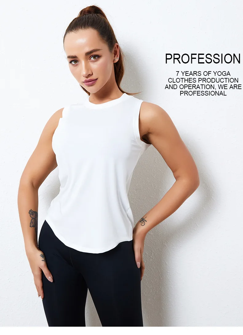 Slim Sleeveless Yoga shirt Quick dry O collar Gym clothing Summer 2021 Fitness vest Women Tanks Running Exercise Crop top