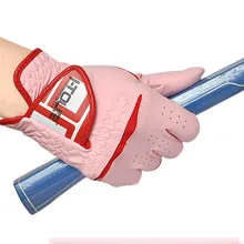 1 пара, розовая, левая, правая, дышащая ткань из микрофибры, противоскользящая, регулируемая перчатка для гольфа, для гольфа, для тренировок, ручная одежда для женщин