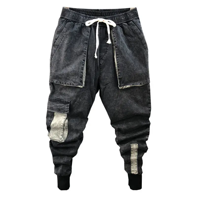 Idopy Men`s Denim Joggers Cargo Pockets Multi Pockets Slim Fit Elastic Waist Drawstring Ankle Cuffed Joggers Jeans For Male Idopy Men`s Denim Joggers Cargo Pockets Multi Pockets Slim Fit Elastic Waist Drawstring Ankle Cuffed Joggers Jeans For Male