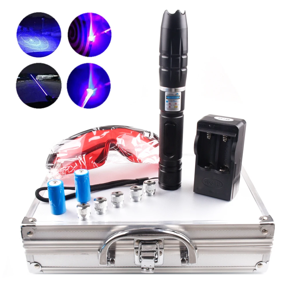 High Power Extended Laser Blue Laser The most powerful 450nm 5000m Focusable Laser Sight Burning Match / Burning Cigar