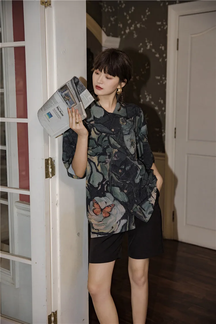 CHEERART Painting Flower Shirt Women 
