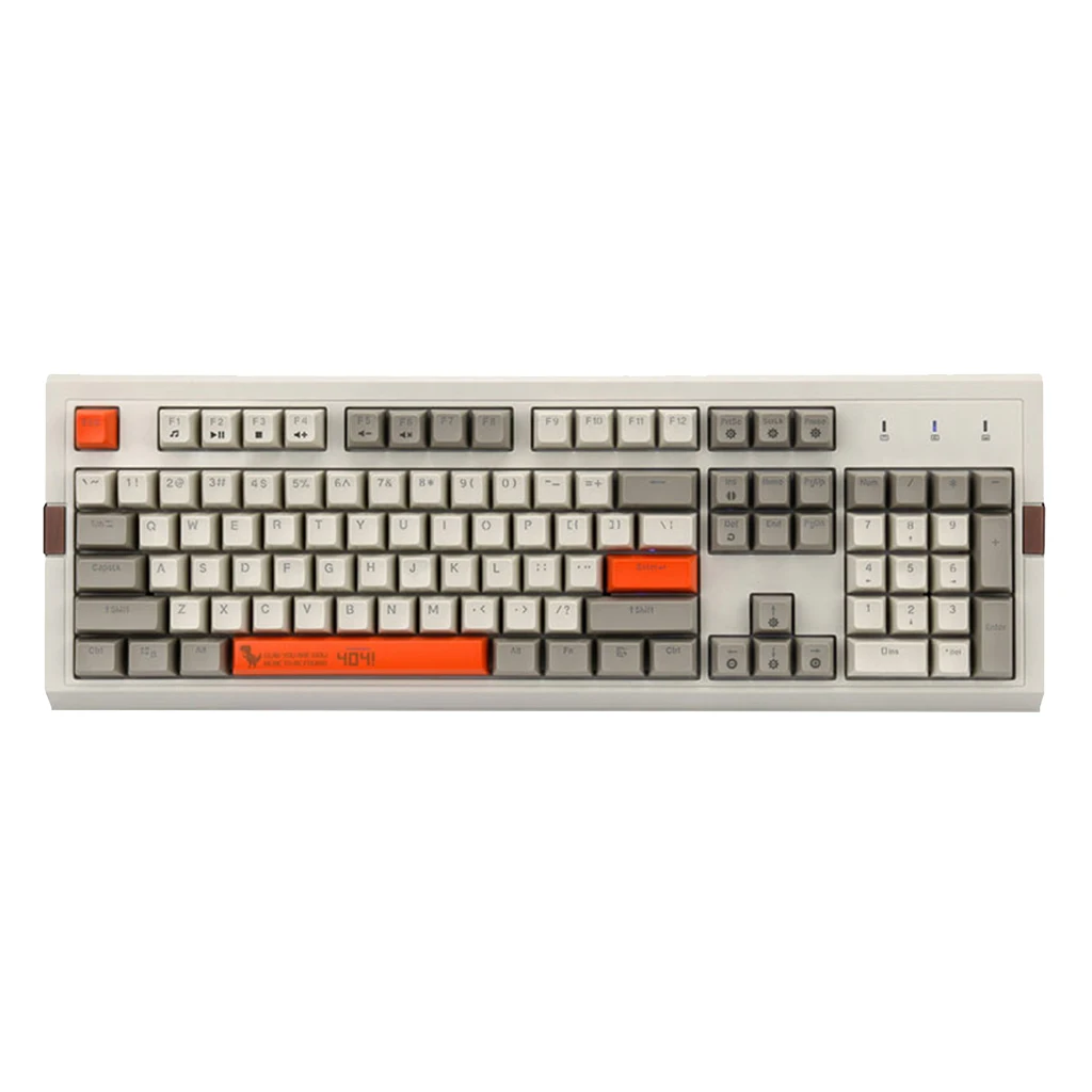 AJAZZ AK510 104 Keys Mechanical Keyboard Retro Gaming Keyboard RGB Backlight Wired Keyboard Two-Color PBT Ball Key Cap