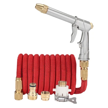 

Red Garden Hose 1/2 flexible expandable magic hoses pipe high pressure car wash hose spray gun irrigation Garden spiral nozzle