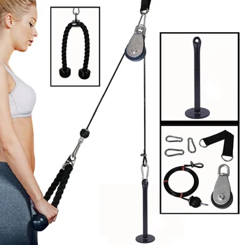 

Home Workout Fitness Pulley Cable System DIY Loading Pin Lifting Triceps Rope Machine Adjustable Length Gym Sport Accessories
