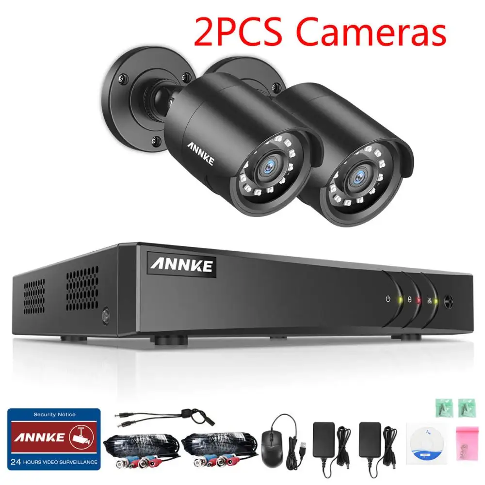 ANNKE 1080P 4CH CCTV домашняя камера 5в1 1080N H.264+ DVR 2X 4X TVI Smart IR Bullet всепогодный комплект видеонаблюдения - Цвет: 2 cameras