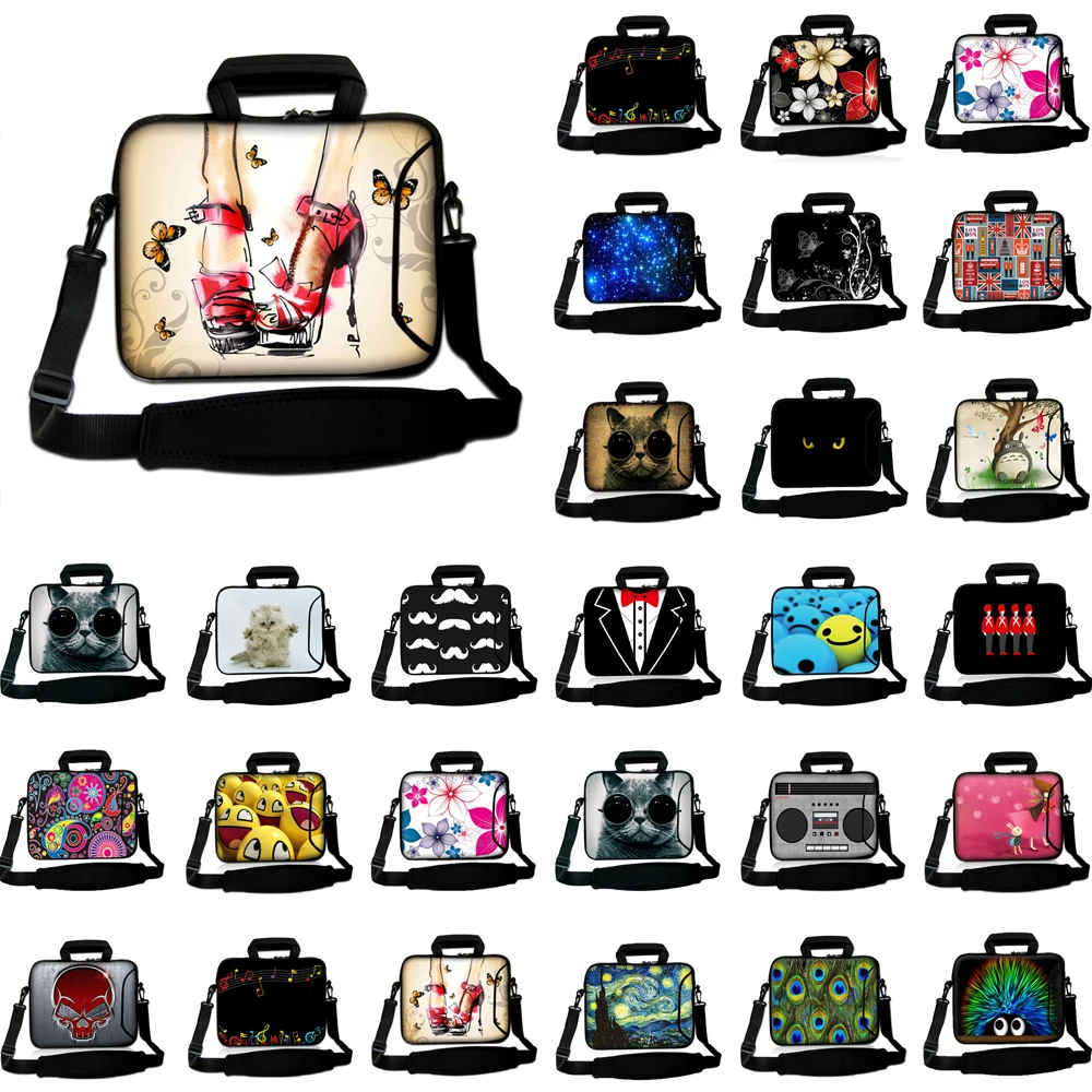Womens School Notebook Messenger Briefcase Hot 10 12 13 14 15 17 15.6 13.3 inch Notebook Chromebook PC Shoulder Carry Case Cover