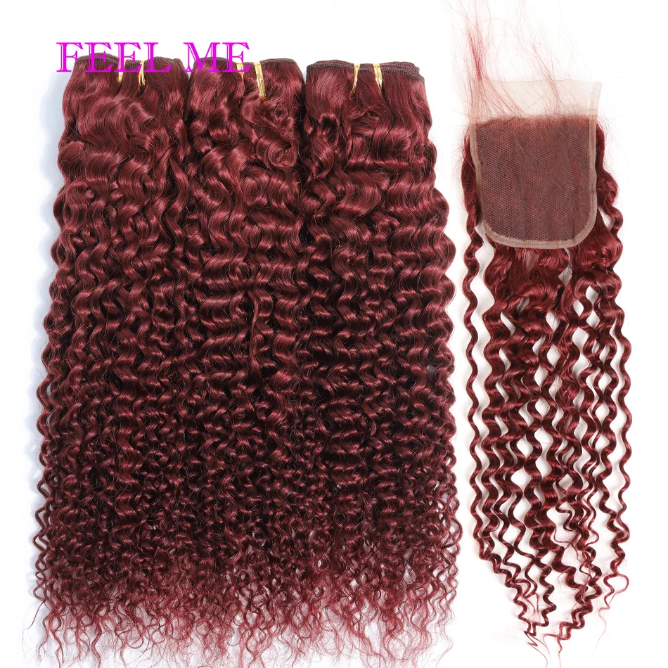 FEEL ME малайзийские свободные пучки глубоких волнистых волос с закрытием