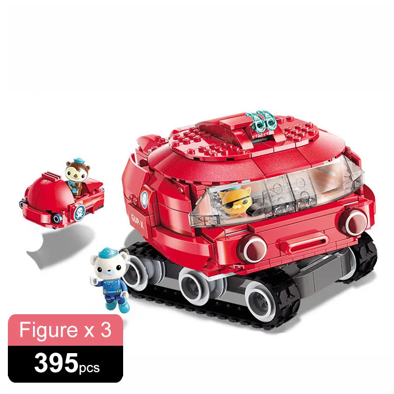 

395PCS 3707 Octopus Horseshoe Crab Boat Octonauts Cartoon Model Building Blocks Toys For Children DIY Figures bricks Set Gifts