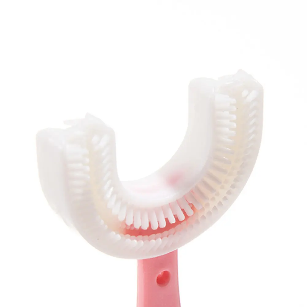 Kids Toothbrush U-Shape Infant Toothbrush with Handle Silicone Oral Care Cleaning Brush for Toddlers Ages 2-12 Drop Shipping