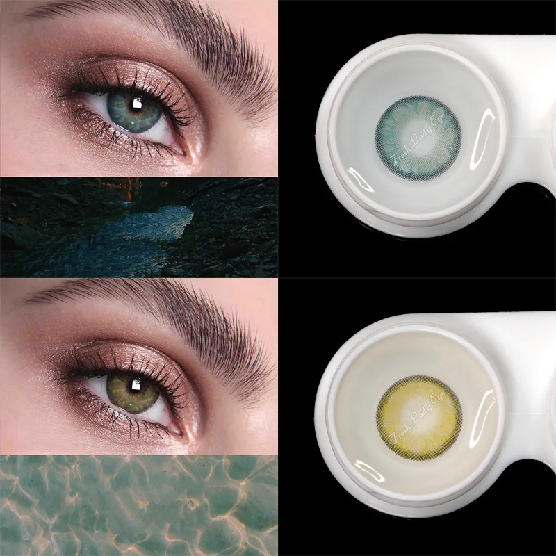 

LAREEN 2pcs/pair Colored Contact Lenses Eye GEM Seriers Year Toss Contact Lenses Color Cosmetic Contact Lens for Eyes