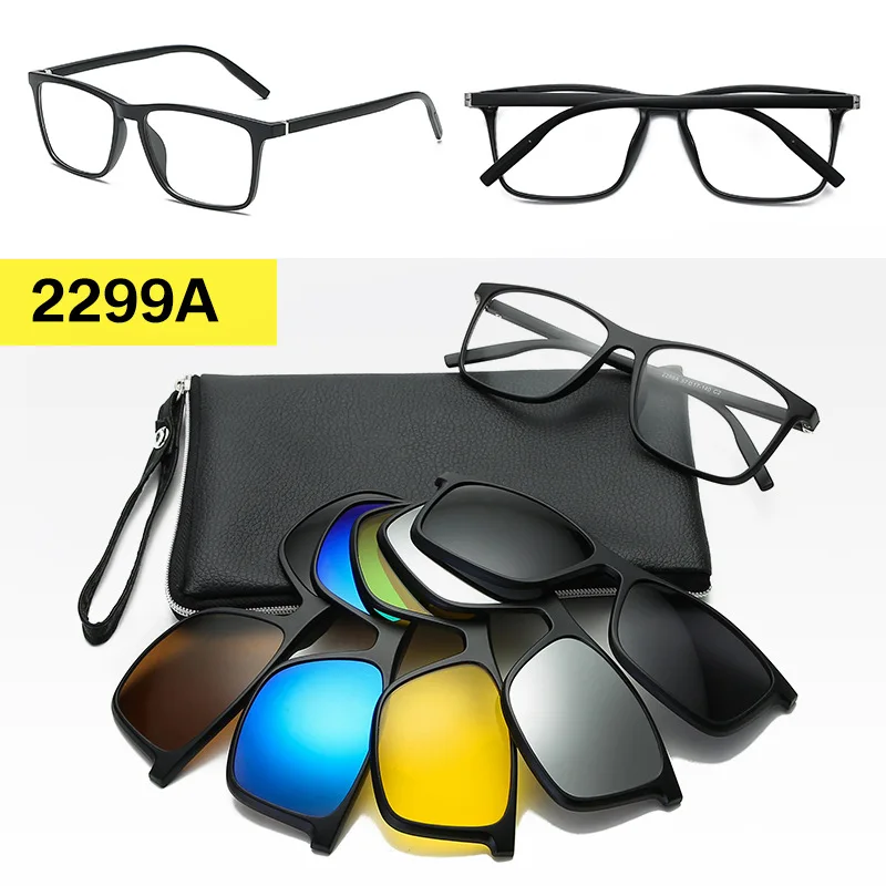 night vision goggles drivering sunglass beach sunscreen men sunglasses female glasses polarized Five lenses send glasses set bag