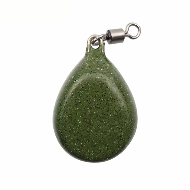 

60g Fishing Sinker Lead Weight Teardrop Shape Weights Swivel Tackle Carp Leads Accessories Camo Green Lead Coating