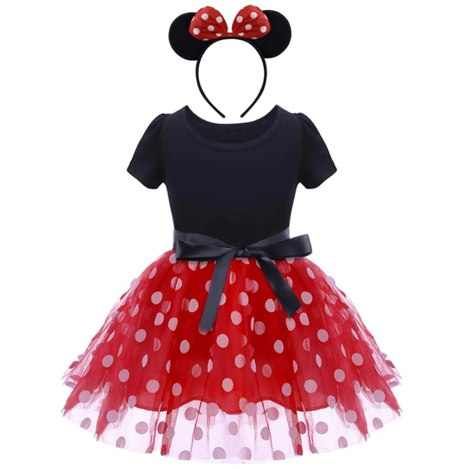 Minnie Детская одежда принцессы на день рождения; карнавальный костюм; Рапунцель; Жасмин; Аврора; малефисент; платье для девочек; Ариэль; Белль; Эльза; Анна - Цвет: Minnie