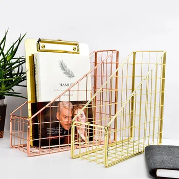 

Nordic INS Desktop Metal File Rack Books and File Storage Rack Creative Metal File Rack Office Supplies