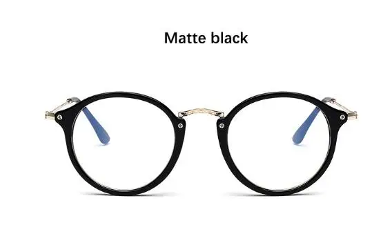 matte black Круглые прозрачные очки, оправа для очков для мужчин и женщин, близорукость, ботаник, оптические очки, оправа, роскошные прозрачные линзы, мужские очки - Цвет оправы: matte black