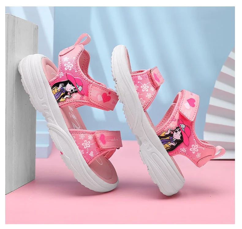 Sandálias de Pouco Crianças Sandálias Macio Princesa Peso Brilhante Impressão Bebê Meninas Sapatos Confortáveis Verão Sandália 33 High Quality Mamãe e Bebê