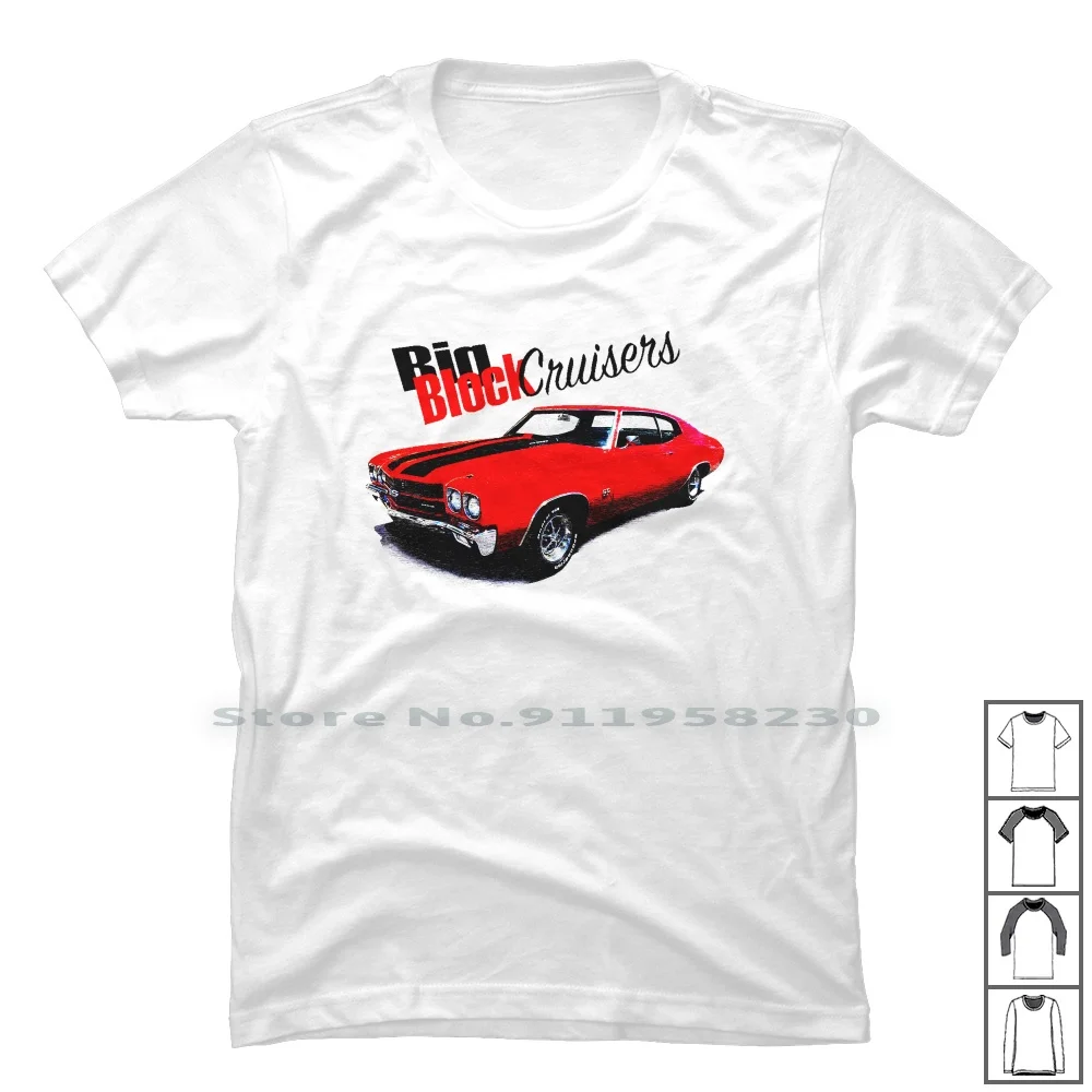 Duży Blok Samochodowy Klasyczny T Shirt 100% Bawełna Motocykl Klasyczny Wyścigi Garaż Prędkość Cykl Klasa Blok Wściekłość Blokada Pręt Duży
