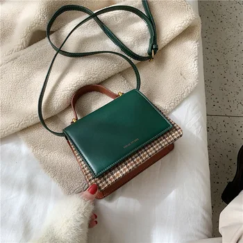 

Designer New Women Handbag 2019 Fashion Women Small Square Crossbody Bag Contrast Color Matte Nubuck Shoulder Messenger Bag