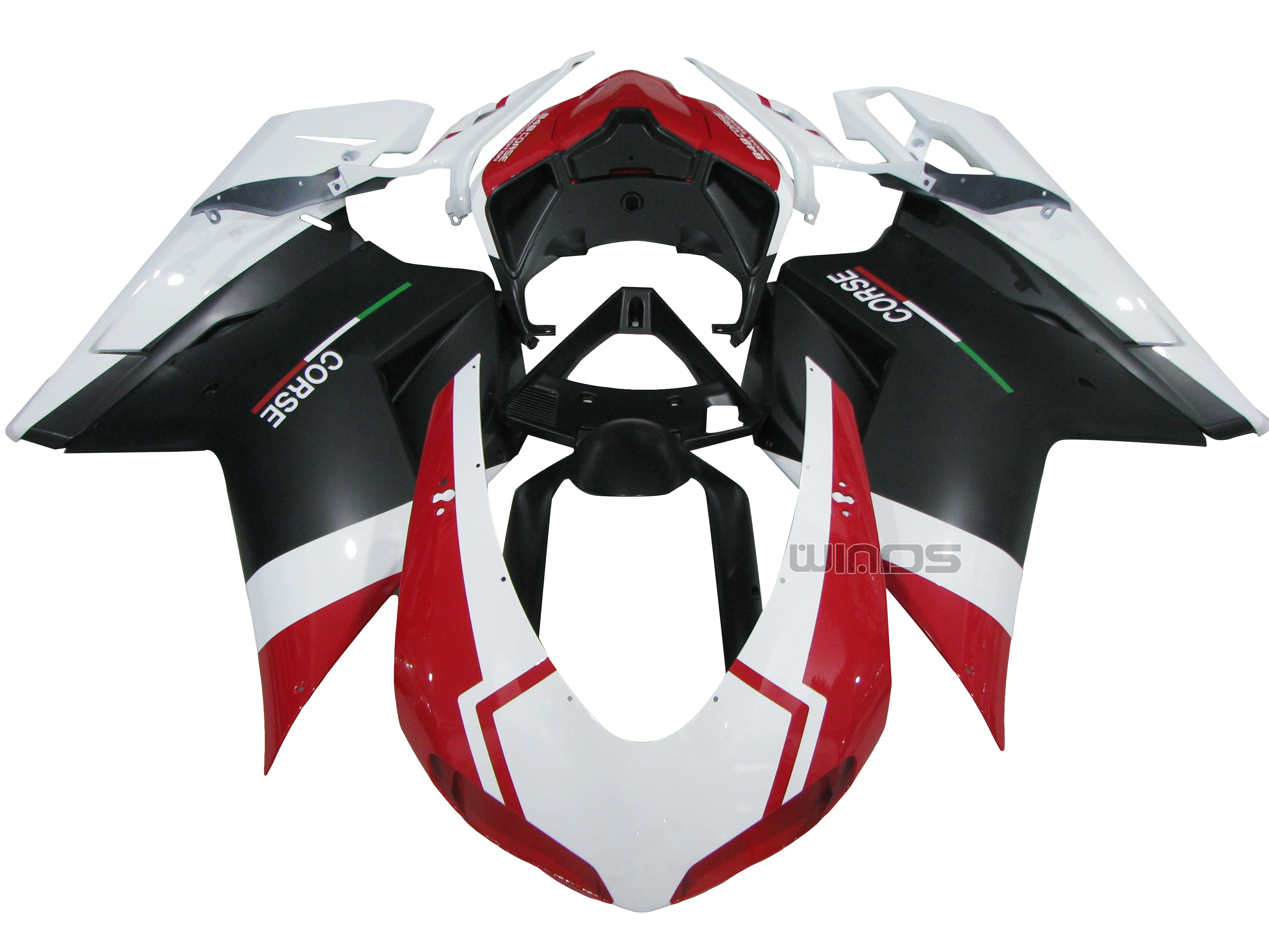 Комплект обтекателей для Ducati 848 1098 1198 2007 2008 2009 2010 2011 черный белый красный |