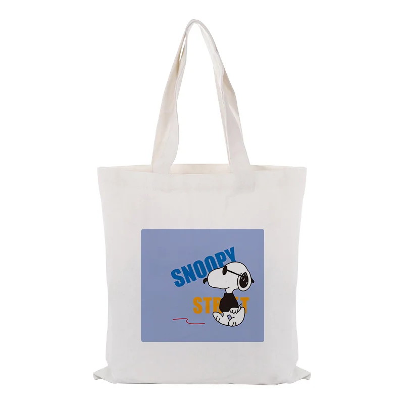 Сумка для покупок Милая мультяшная собака холст сумка на заказ Печать текстовый логотип DIY ежедневное использование экологическая многоразовая утилизация сумки