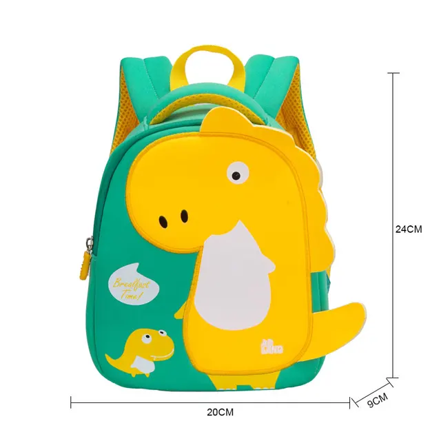 GREATOP New Children School Bags 3D Dinosaur Cartoon Kids Bag Cute Toddler School Boys Backpack Kindergarten Mochila Infantil A-Green-S