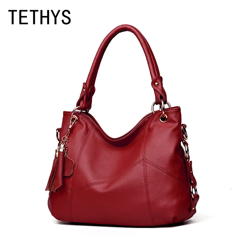 

TETHYS Women Leather Handbags Luxury Messenger Bags Designer Crossbody Bag Women Tote Shoulder Bag Top-handle Bags Bolso Mujer