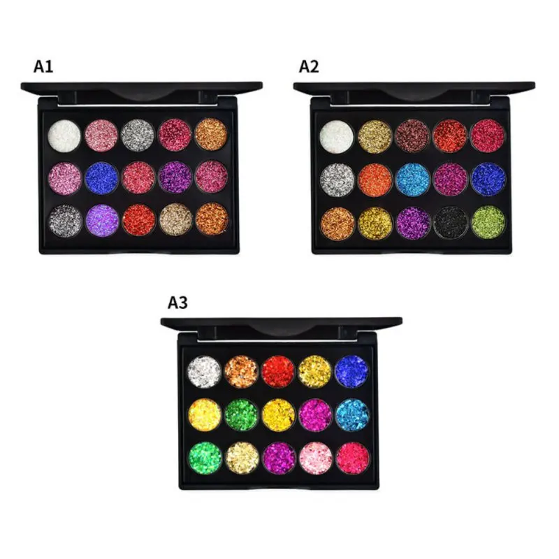 15 Colors Diamond Sequin Glitter Eyeshadow Lasting Waterproof Easy Dyeing Eye Shadow Makeup