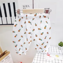 Г., летняя одежда новая стильная рубашка для маленьких девочек в Корейском стиле противомоскитные штаны из чистого хлопка шорты-капри для маленьких девочек