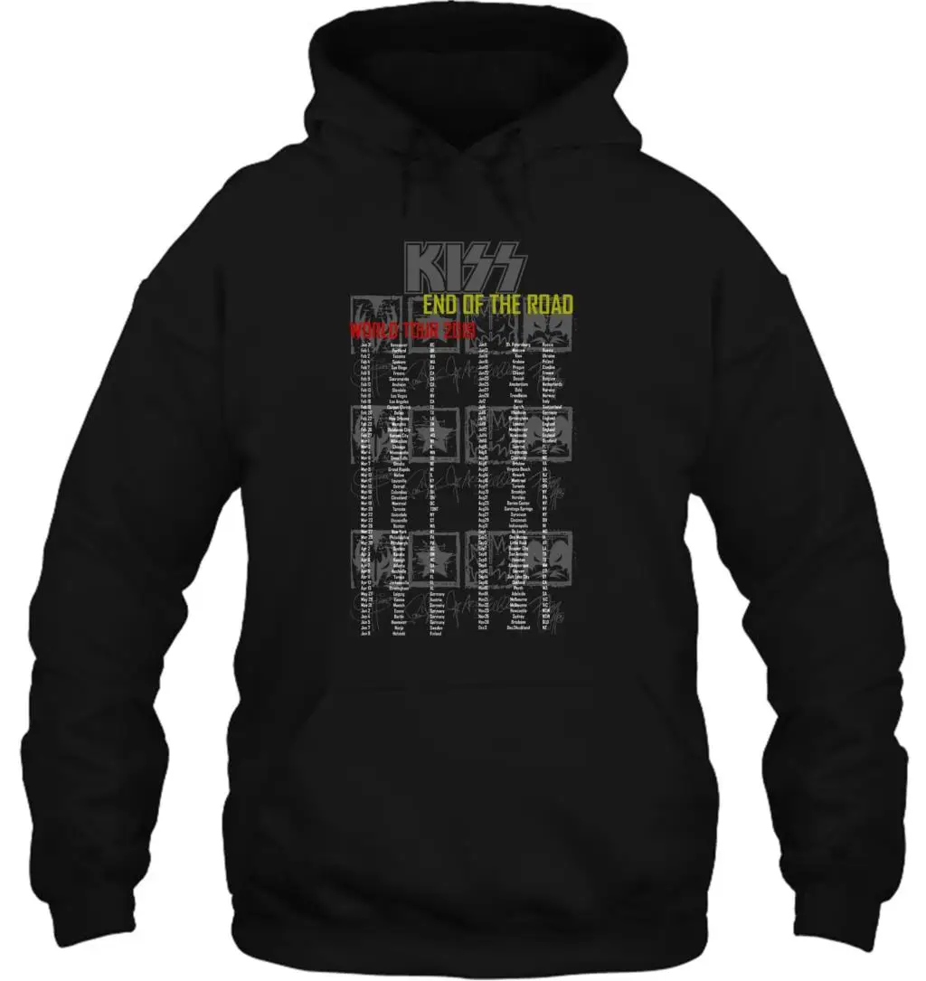 Мужская толстовка с капюшоном Kiss End Of The Road World Tour, размеры от M до 3XL, женская уличная одежда