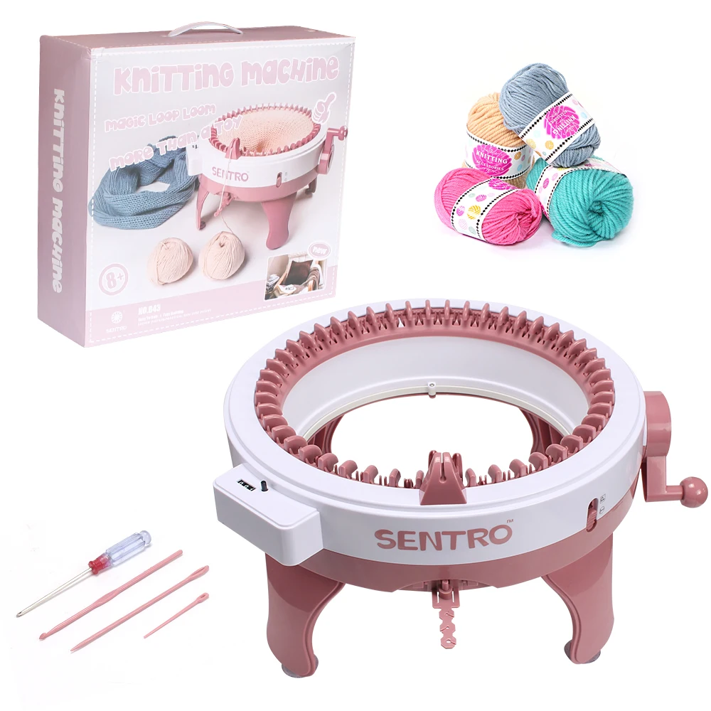 48 Needles Smart Weaving Machine Sweater/Hat/Scarf/Gloves/Socks Knitting Machine Round Double Knit Loom Kit Adults Kids Gif knitting needles,knitting supplies,knitting material,knitting craft supplies,knitting loom,knitting machine