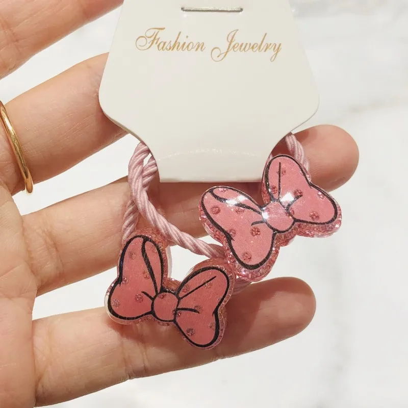 

2Pcs Bow-knot Girls Elastic Hair Bands Ponytail Holder Hair Ties Headband Scrunchie Hair Accessories for Children
