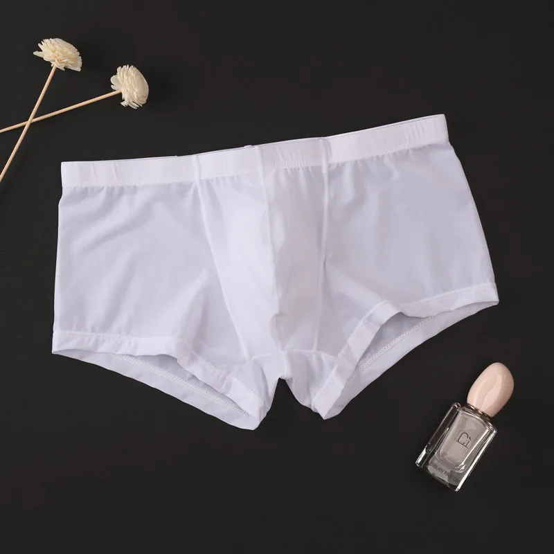 Boxer Transparent Sans Couture En Soie Glacée Pour Hommes - Type White