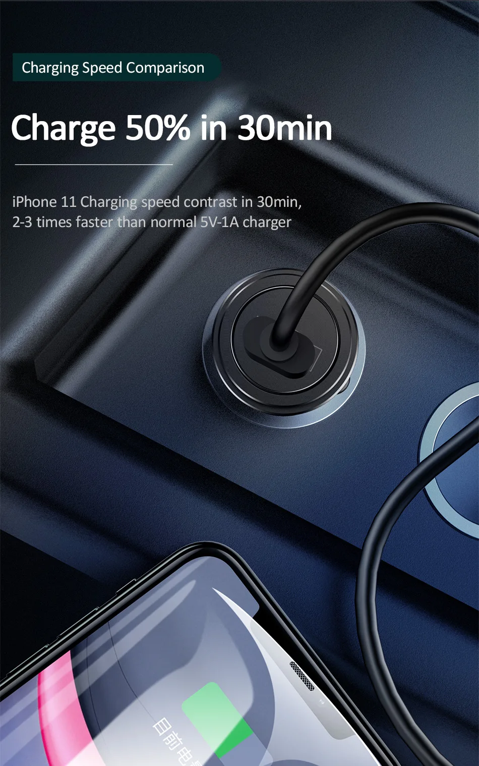 USAMS PD 18 Вт быстрое зарядное устройство автомобильное зарядное устройство для телефона для iPhone Xiaomi huawei P30 p20 SCP 5 В/3A быстрая зарядка автомобильное зарядное устройство для телефона в автомобиле