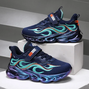 

Children's tennis running Shoe Boys Sneakers student Shoes Breathable Comfortable shoe Fire totem boy casual Sports Shoes Kids