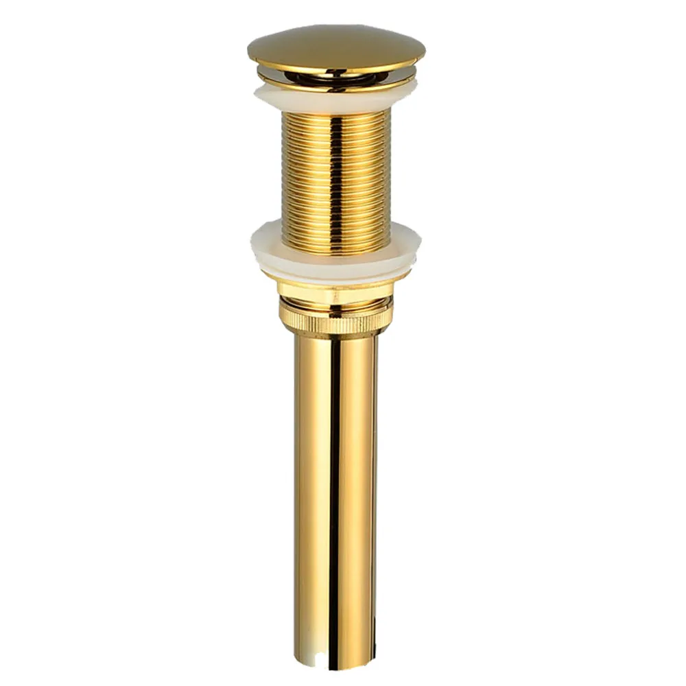 

Luxury Gold Bathroom Basin Sink Pop Up Drain Brass Vanity Sink Waste Drainer Without Overflow