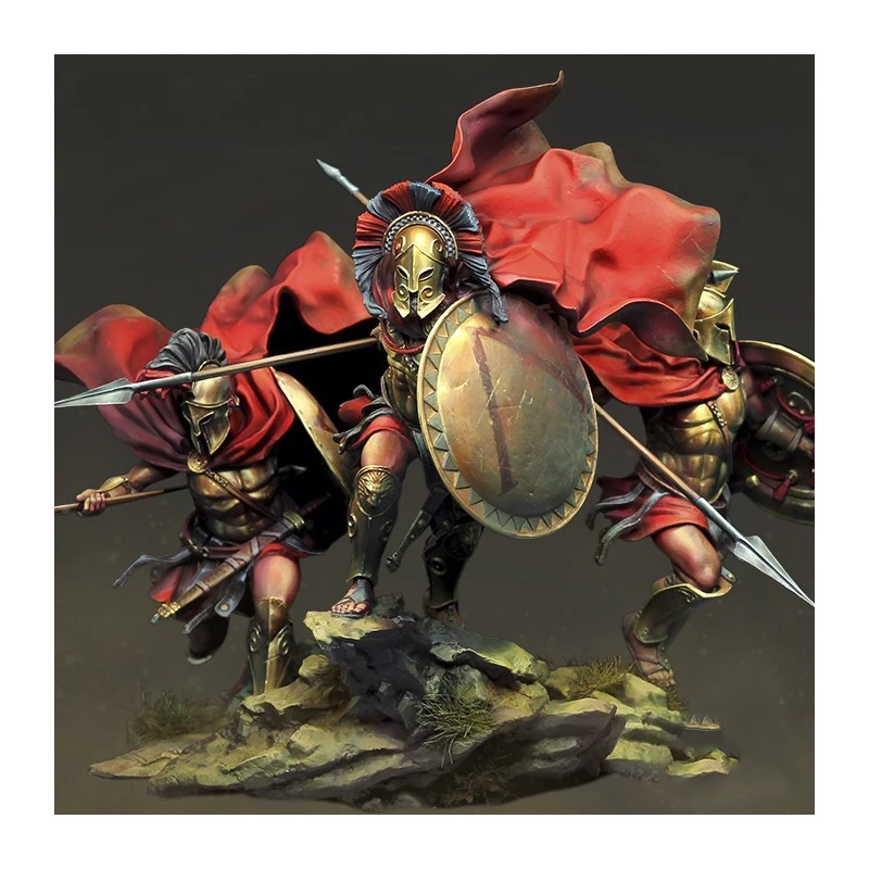 75mm  Resin Model Figure GK , 3 Figure , SPARTAN , Unassembled and unpainted kit