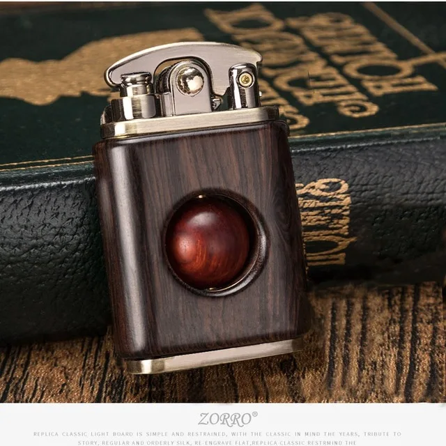 Retro Wooden Beads DecompressiLighter Flint Kerosene Oil Lighter Rosewood Solid Personality Creative Lighter Gadget For Man 6