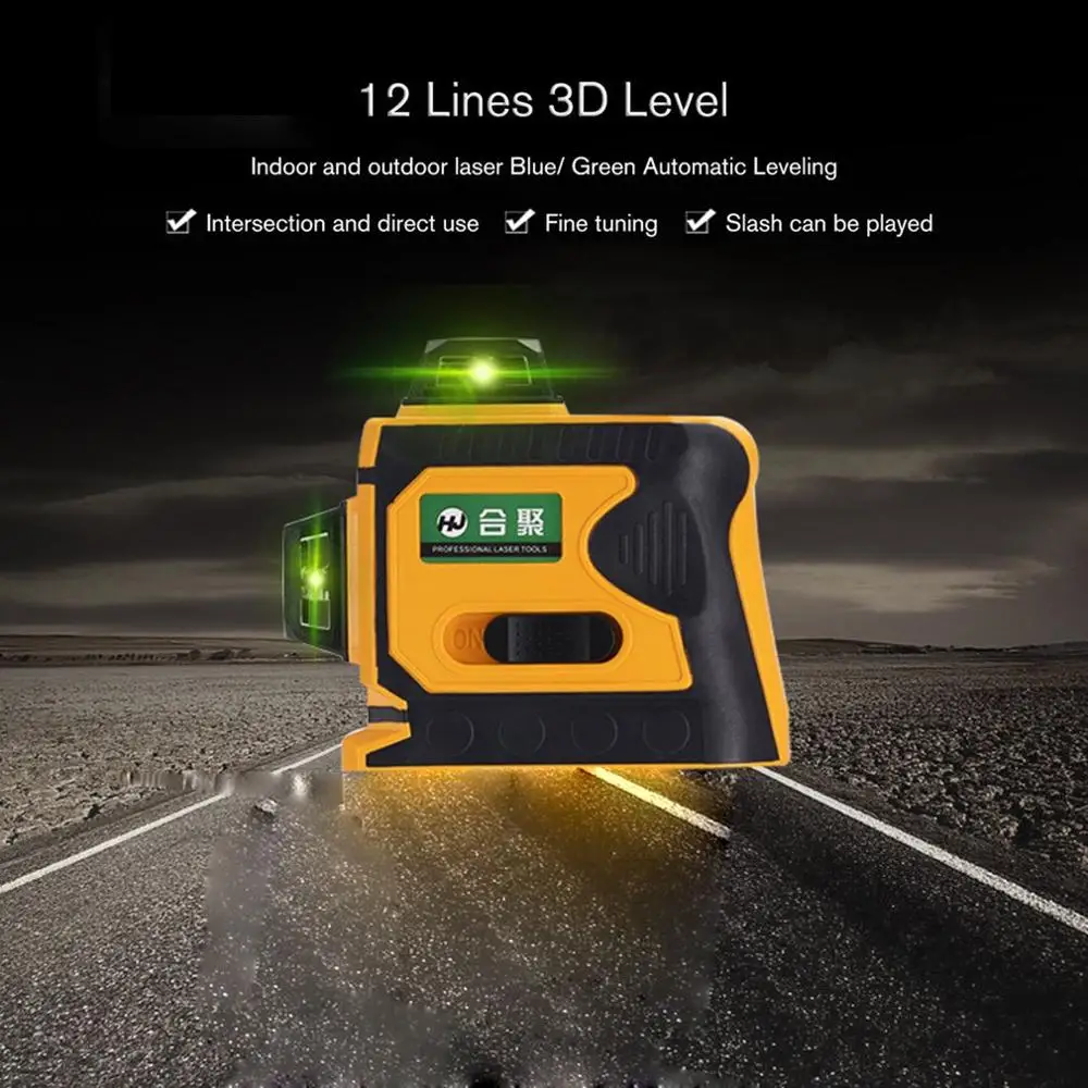 

12Lines 3D Laser Level Range Finder Self-Leveling 360 Horizontal And Vertical Cross Super Powerful Green Laser Beam Line