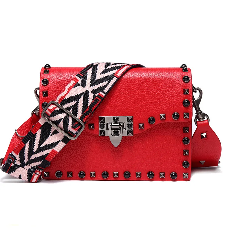 

Baggage Girls 2019 New Genuine Leather Girls Baggage Fashion Rivet Bag Broadband Single Shoulder Bag