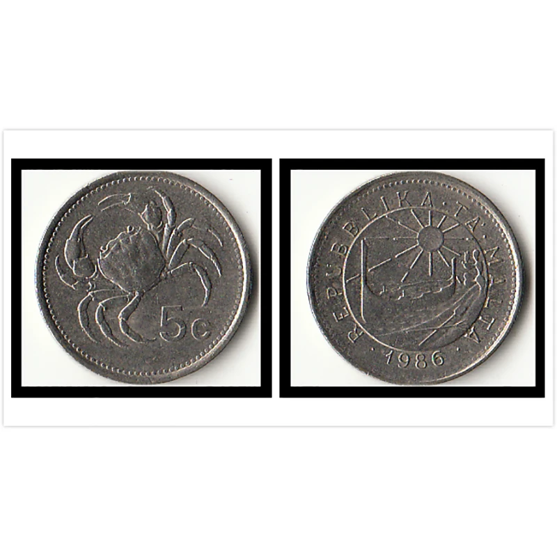 Malta 5 Cents Coins 1986 Edition Europe 100% Real and Original Coin Old | Дом и сад