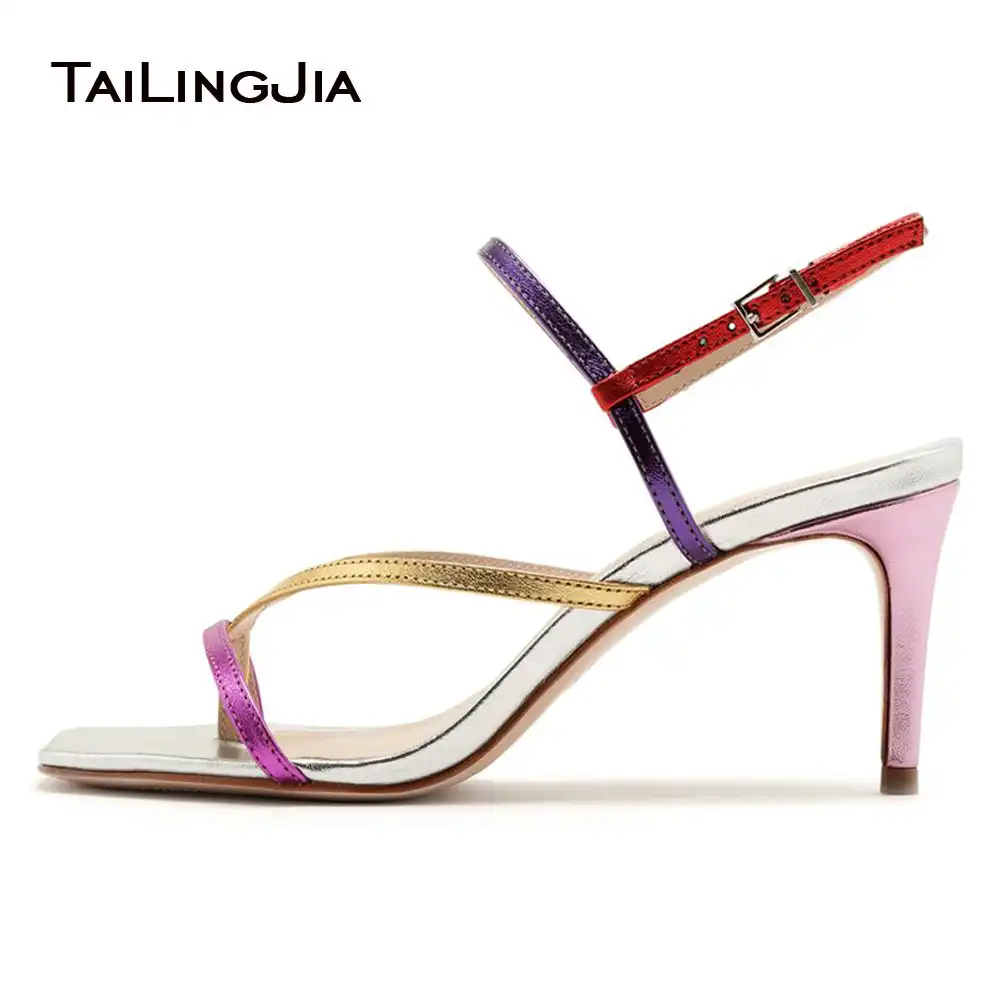 multi colored dress sandals