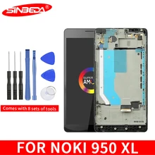 5,7 "Original AMOLED para Nokia Lumia 950 XL 950 LCD pantalla xl de montaje de digitalizador con pantalla táctil con el marco para microsoft Lumia 9(China)