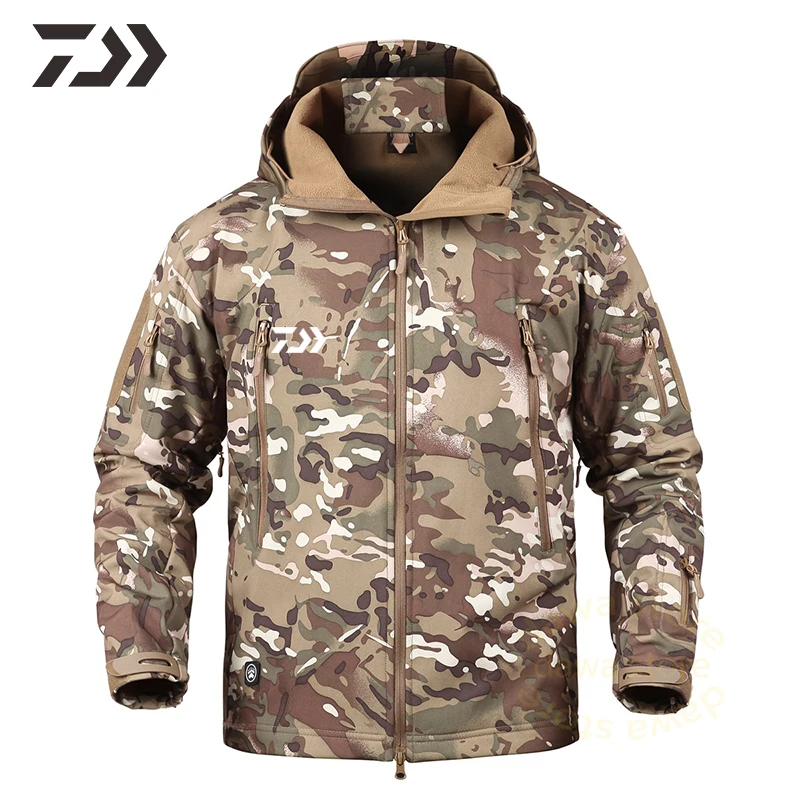 Camouflage5 Уличная камуфляжная куртка Daiwa для мужчин, Осень-зима, мужские куртки, термотолстовки, одежда для рыбалки, куртка на молнии с карманом для рыбалки - Цвет: Camouflage5